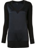 contrast panel fine knit jumper