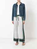 bordered pinstripe trousers