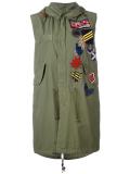 multiple patches hooded jacket