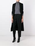 pinstriped pleated tapered trousers