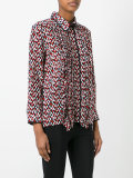 printed ruffle trim shirt