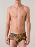 printed swim trunks