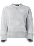 cropped side zip sweatshirt