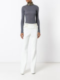 buttoned high-waisted trousers