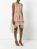 sleeveless tiered ruffle dress