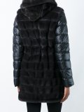 mink fur hooded puffer coat   