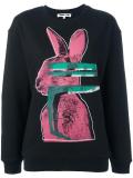 glitch bunny print sweatshirt