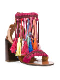 rainbow tassel sandals
