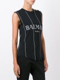 striped logo tank top