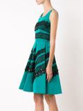 lace appliqué pleated dress