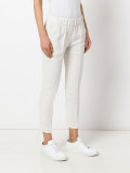 elastic waistband cropped trousers