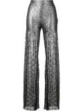 metallic flared trousers