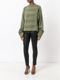cut stripes longsleeved T-shirt