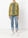 embellished panel bomber jacket