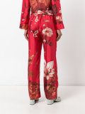 high-rise floral print trousers 
