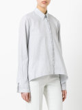 ruffle-trim striped shirt