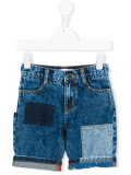 patchwork denim shorts