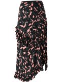Shatter print ruffled skirt