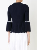 bell sleeve ribbed jumper