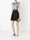 lace insert bird print dress