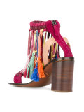 rainbow tassel sandals