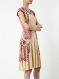 printed rib accent dress