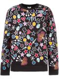 multi symbol embroidered sweatshirt