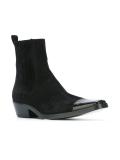 contrast toe cap ankle boots
