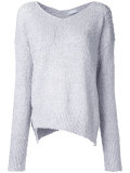 bouclé sweater with asymmetric hem