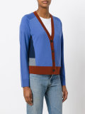 contrast detail V-neck cardigan