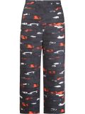 Abstract print wide leg cropped trousers