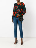 carnation print long sleeve top