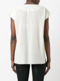 pleated V-neck top