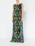 multi-pattern column gown