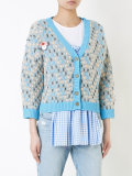 oversized spot knit cardigan