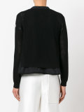 mesh knit zipped cardigan