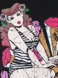 'pin up' print T-shirt