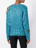 floral appliqué tinsel jumper 