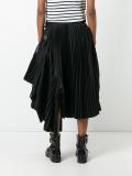 pleated asymmetric skirt