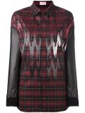 contrast sleeve plaid shirt 
