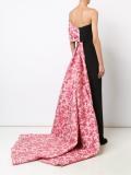 strapless brocade overlay gown 
