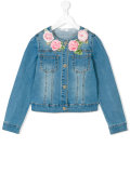 embroidered flower denim jacket 