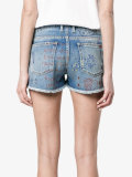 graffiti denim short shorts