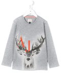 deer and logo print T-shirt