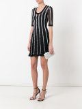 stripe panel flared dress