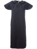 pinstripe Circle shoulders dress