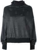 woven roll neck sweatshirt