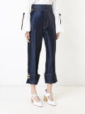 contrast stitch trousers 