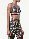 printed sports crop top