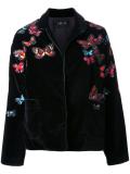 floral embroidery bomber jacket